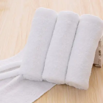 Pure Cotton Bath Towel, White Hand Towel, Solid Color Hotel Towel Set