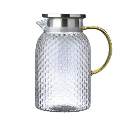 Borosilicate glass water pitcher, thick-walled, large capacity