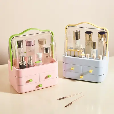 Tragbarer Kosmetik-Organizer mit Deckel - 3