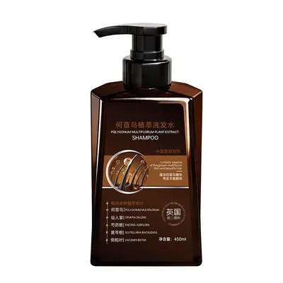 TEMU Pflanzliches Heshouwu-Pflanzenextrakt-Shampoo, großes Fassungsvermögen, geschmeidig, grenzüberschreitendes Haarshampoo, pflanzliches Shampoo zur Haarverdunkelung