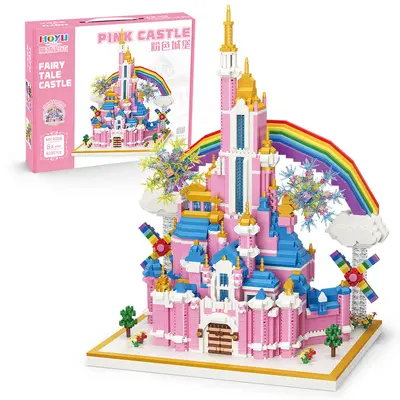 Kız Çocuk Yapı Blokları, Lego Uyumlu Buz ve Kar Kalesi Seti - 9