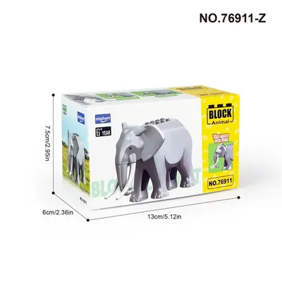 Animal Cognition Building Blocks, Crocodile, Cow, Shark, Tiger, Small Pieces - 12