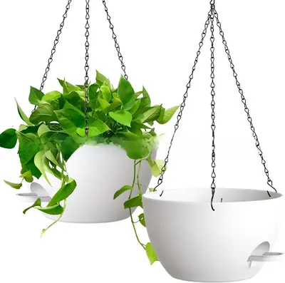 Kendiliğinden sulamalı plastik saksı, yan su eklemeli, pothos için - 3