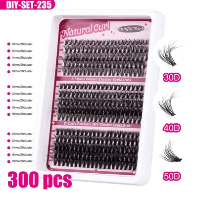 D-Curl Natürliches Wimpernverlängerungs-Set Einzelcluster - 7