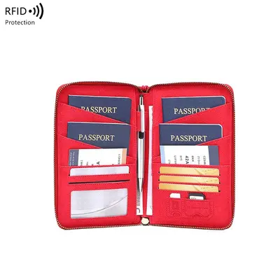 Retro tarzı pasaport çantası, çok bölmeli kart tutucu - 13