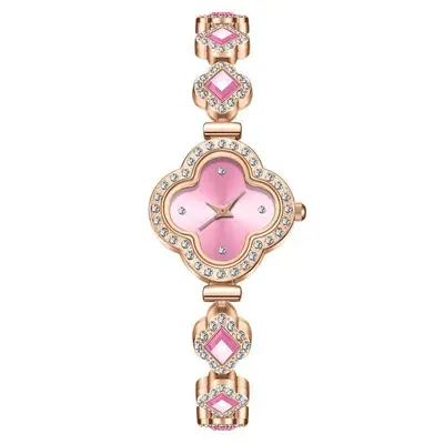 Luxus-Damenuhr mit Kleeblatt-Design und Diamanten - 9