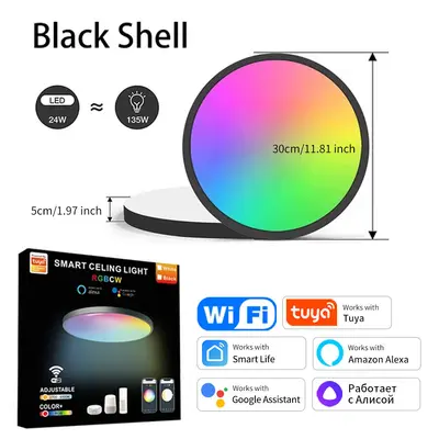 Tuya WiFi Smart Ceiling Light, RGBCW, Dimmable, Alexa and Google Compatible - 8