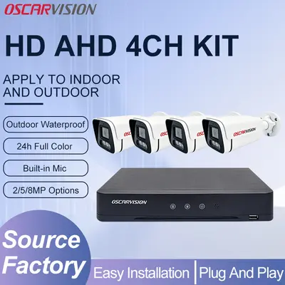 AHD Koaxial 4-Kanal-Überwachungskamera-Set mit HD-Nachtsicht - 2