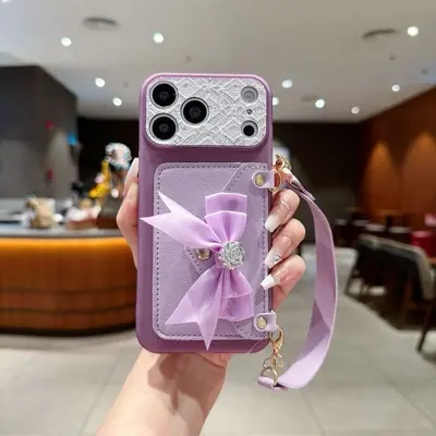 iPhone 18/17 Pro Max kılıfı, kelebek yay cüzdan tarzı - 8