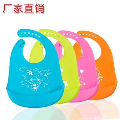 Children's silicone apron, waterproof with pockets, baby