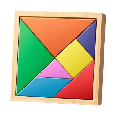 Holz-Kinder-Tangram-Spielzeug farbige Bausteine, verschiedene Formen und geometrische Übereinstimmungen Grundschüler erste Klasse Unterrichtshilfen - 6