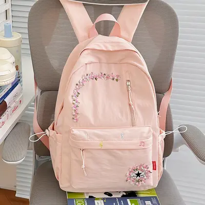 Neue grenzüberschreitende Freizeit-Trend-Rucksack mit Blumenmuster hochwertige leichte Schultasche großes Fassungsvermögen beliebter Campus-Rucksack - 9
