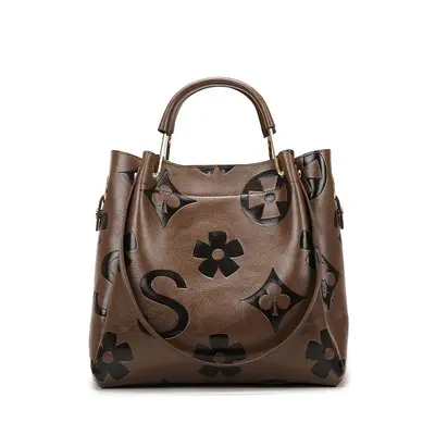 Women's Large Embossed Bucket Bag with Inner Tote - 12
