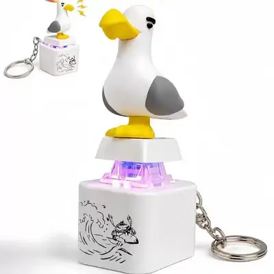 Duck and Frog Sound Keychain with Light-Up Electronic Stress Toy - 10