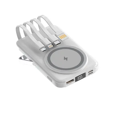 Cross-border Foreign Trade KC15W Magnetic Wireless Fast Charging Metal Stand Power Bank 10000/20000mAh Large Capacity Mobile - 8