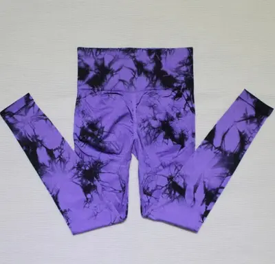 Tie-Dye Yoga Pants, High-Waist Peach Butt Effect - 11