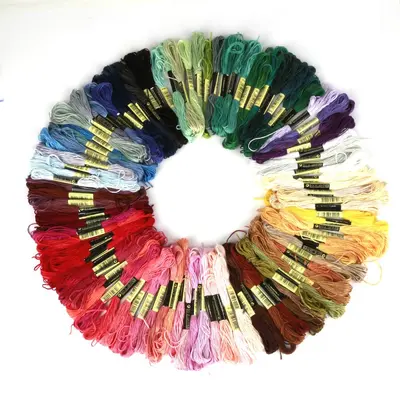100 Colors Cross Stitch Floss Set, Polyester 6-Strand Embroidery Thread
