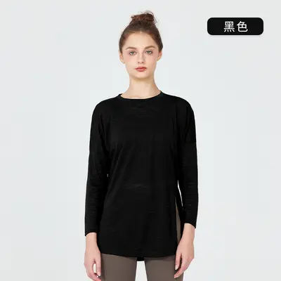 Damen-Sportoberteil in Plus Size, Langarm, lockerer Schnitt, 2023 - 9