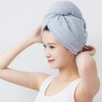 YODOXIUI Japan Ananas Haartrockentücher Haarspange Damen verdickt superabsorbierend schnelltrocknend Haarhandtuch niedliches Korallen Samt Duschhaube - 9