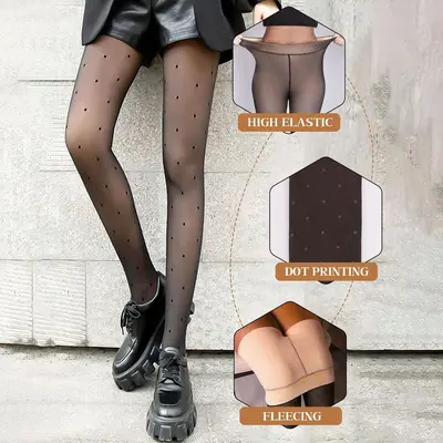 Thin Printed Spring/Autumn Leggings, 80g, Black, Slimming - 9