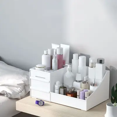 Desktop Storage Box Cosmetics Organizer Vanity Shelf (FBA Compatible) Dorm Skincare Organizer