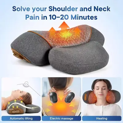 Cervical pillow with heating and massage function