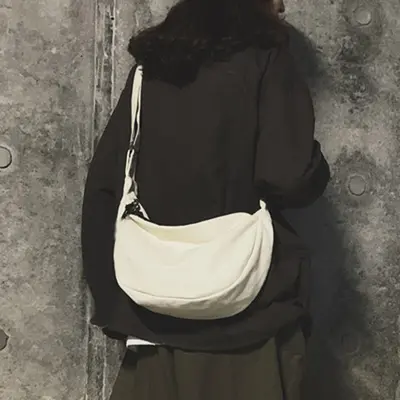 Erkekler, öğrenciler, modaya uygun kadınlar için kanvas çapraz çanta, moda markası, hip-hop, Japon tarzı, gündelik, çok yönlü küçük omuz çantası. - 8