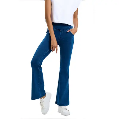 Damenjeans mit Kreuzbund, hochelastisch, Po-Lifting