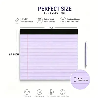 A4 6-Color Tear-Off Ruled Notepad, Portable Planning Notebook - 2