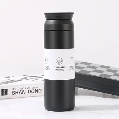 日式简约元素杯304不锈钢茶水分离保温杯原宿风真空带盖礼品水杯 - 8