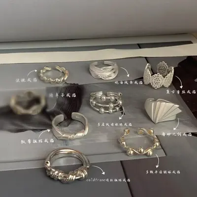 Kore gümüş kadın yüzüğü, açık tasarım, solmayan - 3