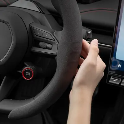 Rams 5D Suede Steering Wheel Cover, Universal O-Type and D-Type, Non-Slip and Sweat-Absorb