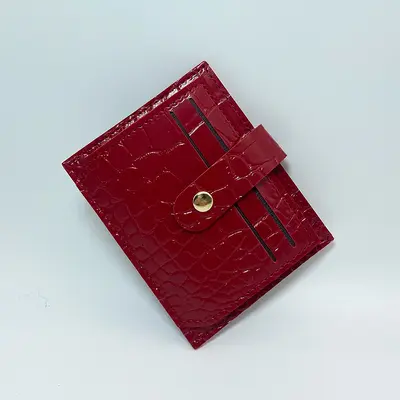 Ultra-Slim Women's Card Holder, Multi-Slot, Crocodile Pattern - 7
