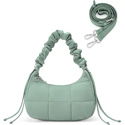 Drawstring Fluffy Shoulder Bag for Women, Adjustable Strap - 8