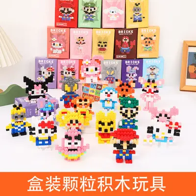 Mini Karikatür Figür Lego Uyumlu Masaüstü Dekorasyonu Micro Parçacık Çocuk Montaj Oyuncağı Toptan