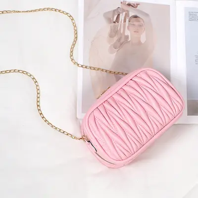 Embroidered Chain Small Square Women's Shoulder Bag - 5