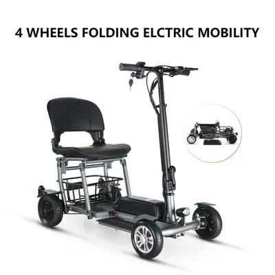 Elderly Power-Assist Mobility Scooter, Aluminum Alloy, Folding, Lithium Battery
