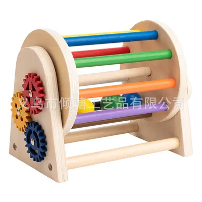 Wooden Drawer Box 2-in-1 Montessori Teaching Tool Permanent Goal Box Infant Coin Drop Box Toy