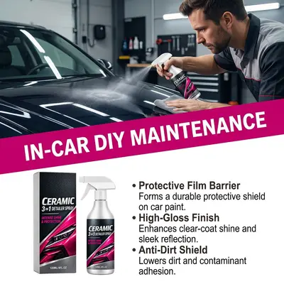 Car Ceramic Coating Spray, Protective Layer and Paint Gloss, Portable