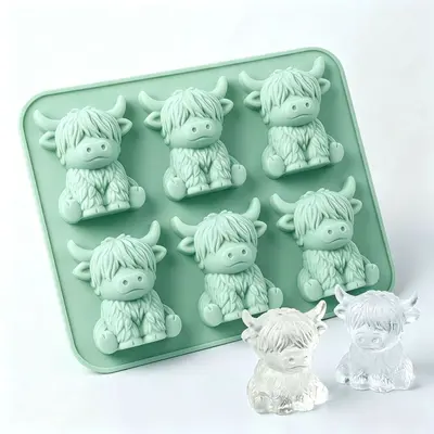 In Stock Silicone Ice Cube Mold Silicone Yak Ice Mold Mini Highland Cattle Ice Cube Mold - 11