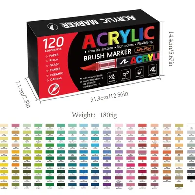418 renk akrilik marker seti çocuklar için - 13