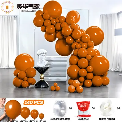 Birthday Party Backdrop Cloth with Balloon Chain Set and Ribbon - 12