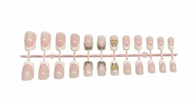 Wearable French Style Diamond Color Press-On Nails - 8