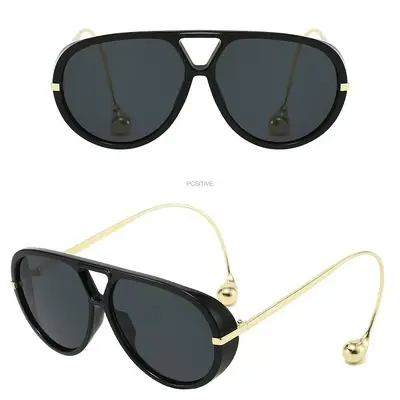 Men's Metal Aviator Sunglasses, Double Bridge, Large Frame - 3