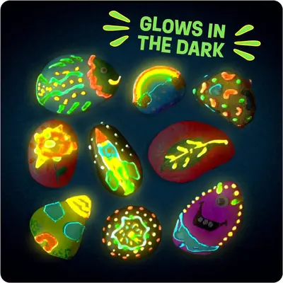Glow-in-the-Dark Stone Painting Set, Real Stone, Children's DIY Toy