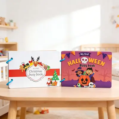 Dört Mevsim Sessiz Kitap, Bebek Eğitici Oyuncak, DIY Çıkartmalı - 3