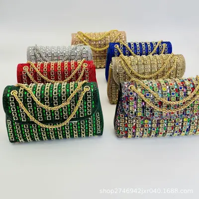 Rhinestone Evening Clutch Bag for Women, Party Handbag