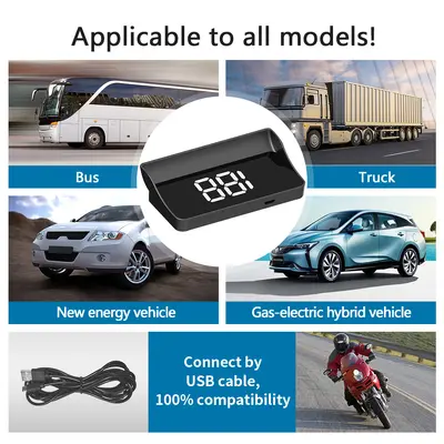 W1 Weiying yeni araba hud head-up display GPS hız göstergesi KMH/MPH sınır ötesi