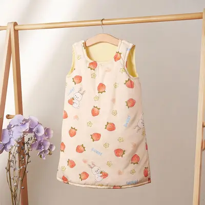 Pure Cotton Children's Sleeping Bag for Spring and Autumn, Sleeveless - 10