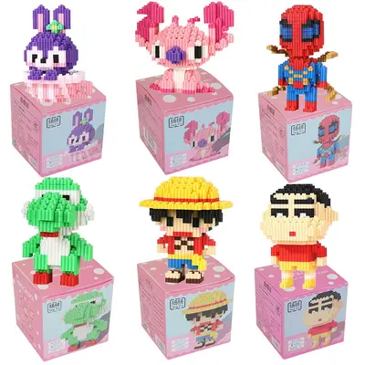 Kompatible Mini-Klemmbausteine Cartoon-Figuren-Set Lernspielzeug